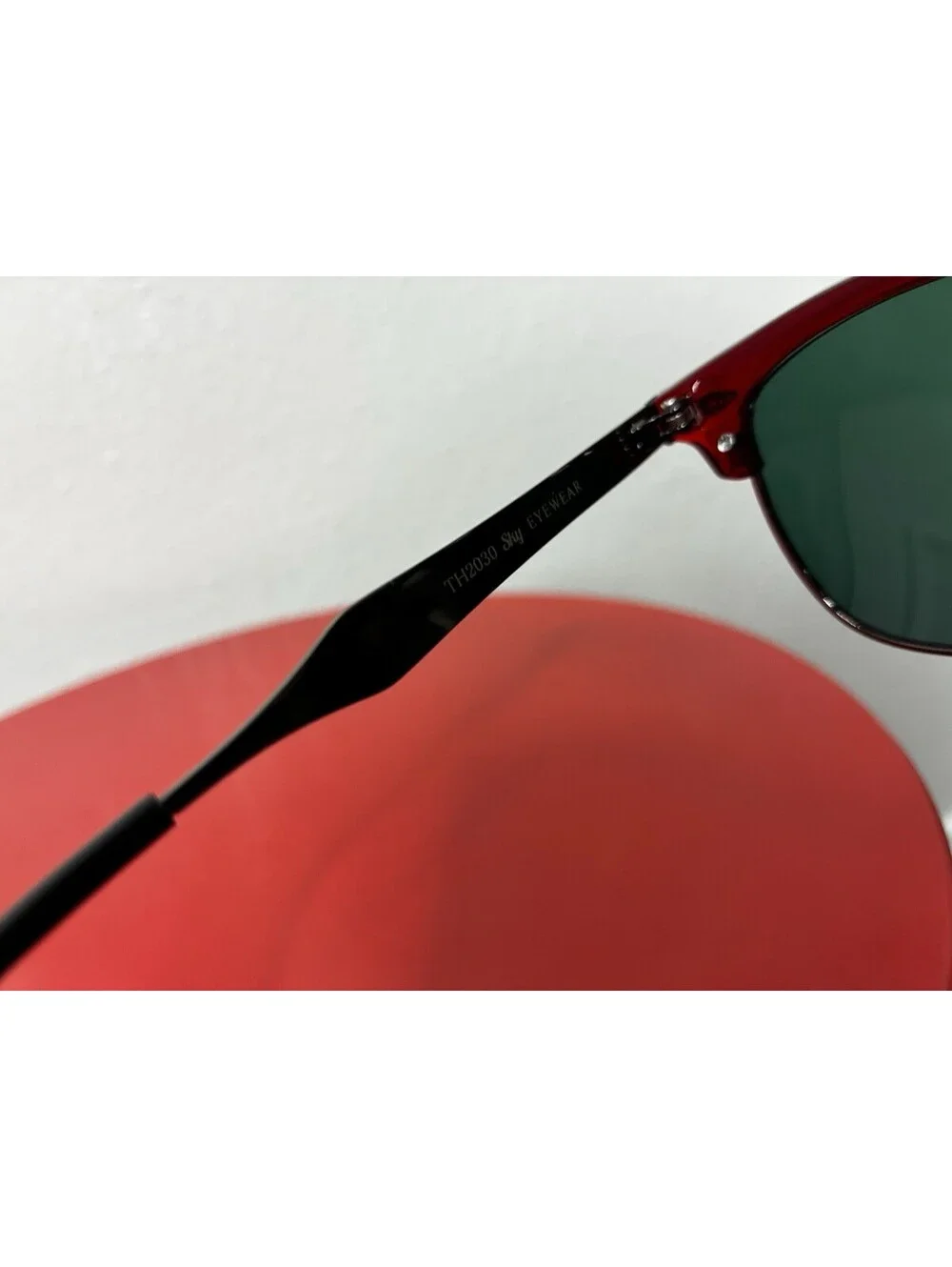 Sky Eyewear Clubmaster Men’s Sunglasses Red Metallic Frame Mirrored UV400 Retro